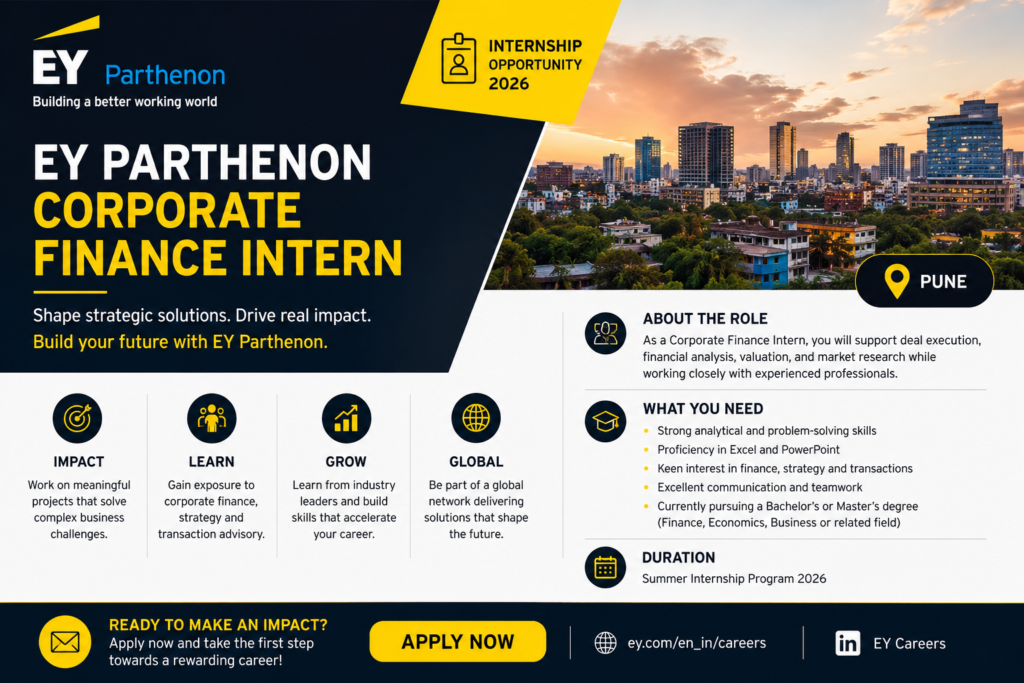 EY Parthenon Corporate Finance Intern Jobs