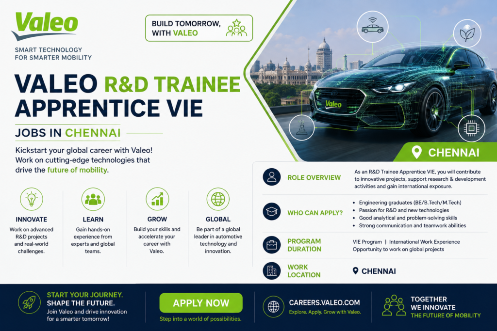 Valeo R&D Trainee Apprentice VIE Jobs