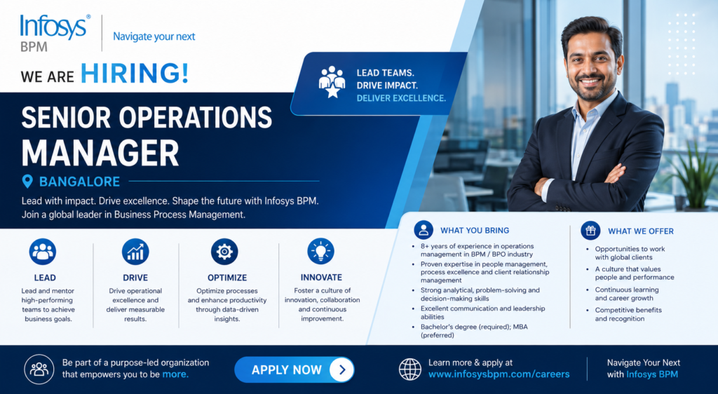 Infosys BPM Senior Operations Manager