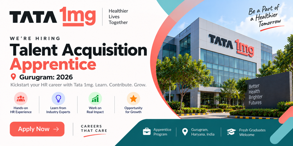 Tata 1mg Talent Acquisition Apprentice Job in Gurugram: 2026