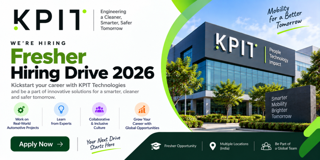 KPIT Technologies Fresher Hiring Drive 2026