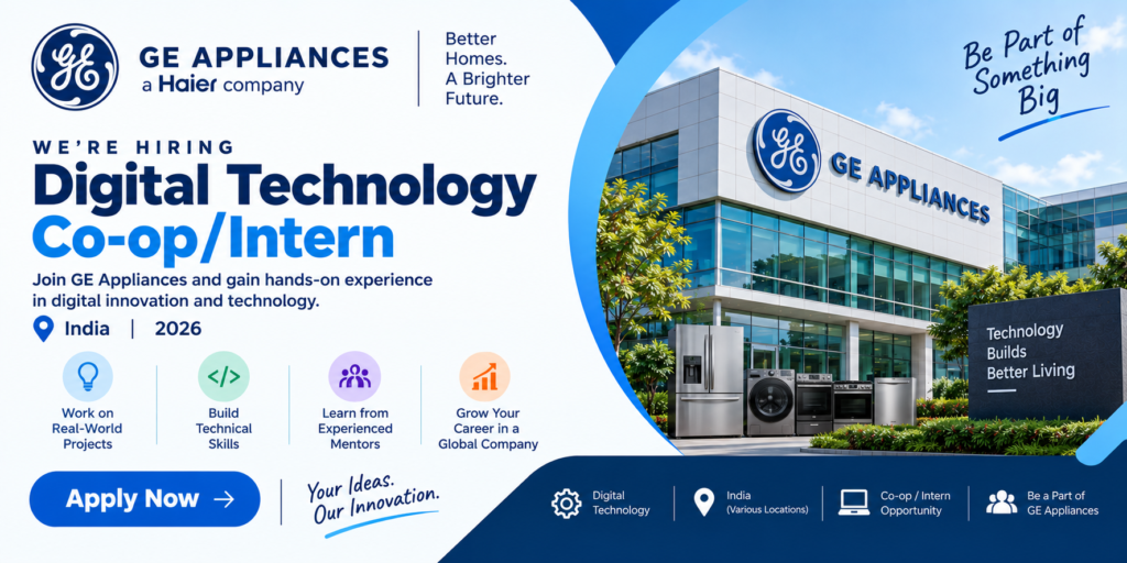 GE Appliances Digital Technology Co-op/Intern Job in India: 2026